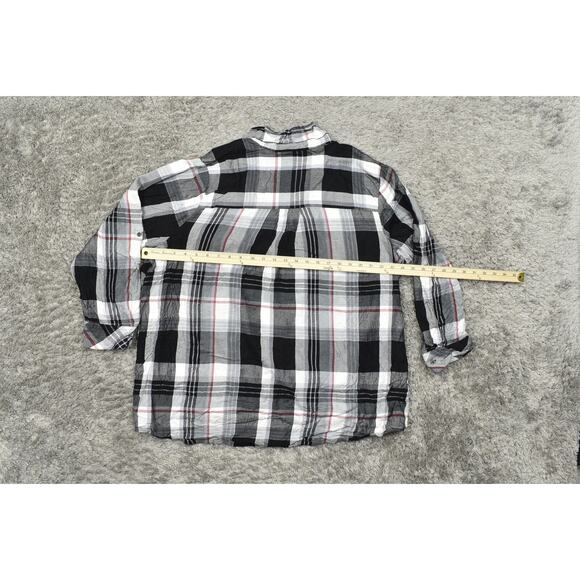 Lane Bryant Plus Size 22 Multicolor Cardigan Sweater Plaid Snap Wrap Front - Picture 4 of 9